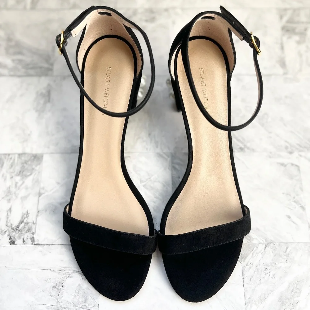 NEW Stuart Weitzman Simple Imitation Pearl Sandal